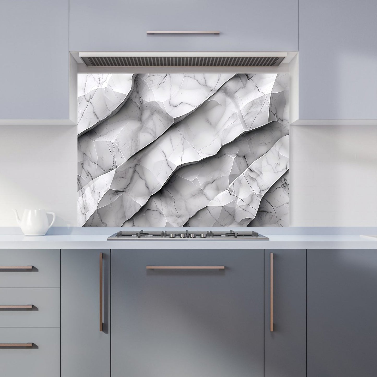 Modern Grey Marble Effect Kitchen Splashback