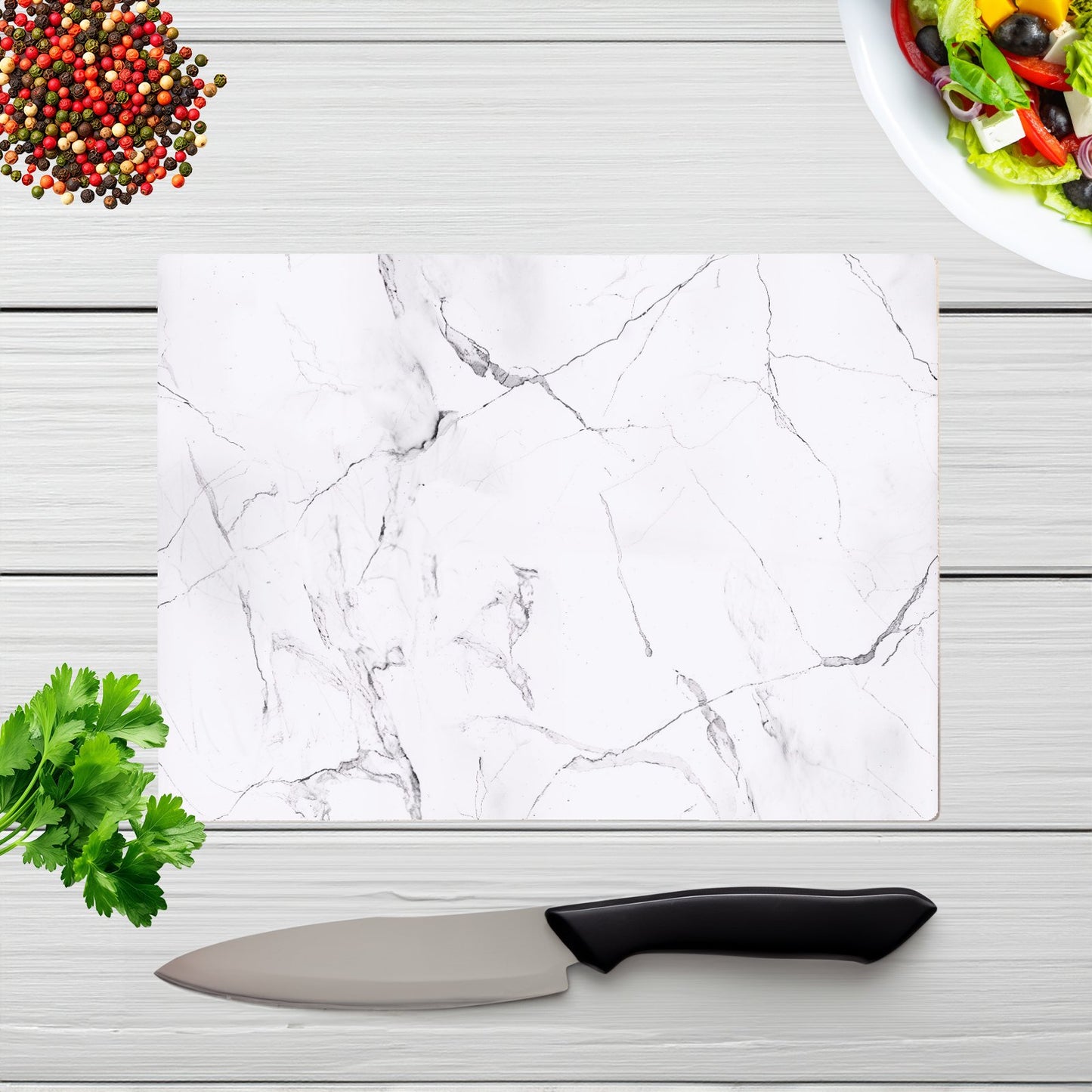 White Marble Effect Chopping Board