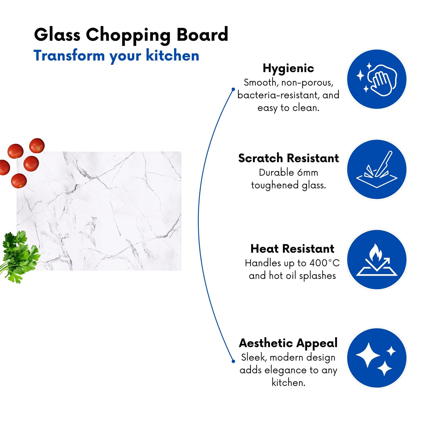 White Marble Effect Chopping Board