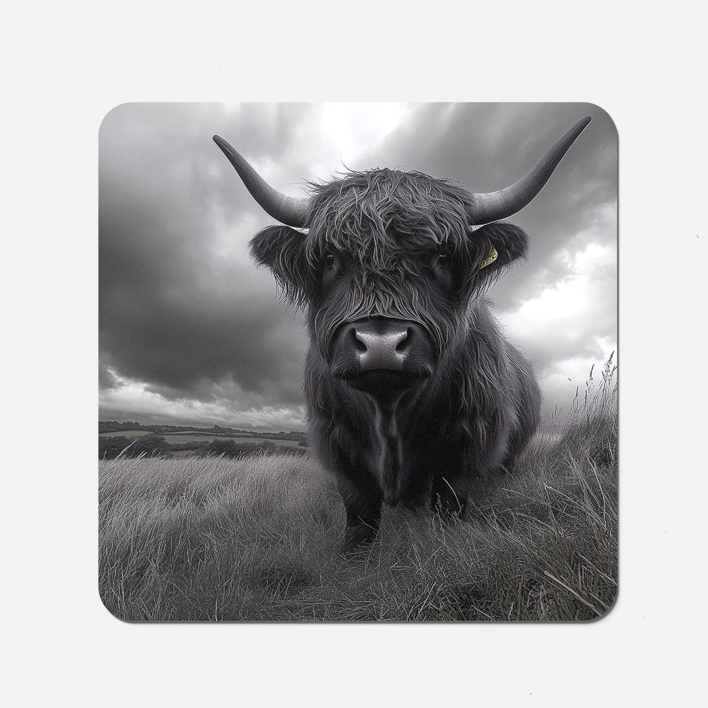 Black And White Highland Cow Coasters