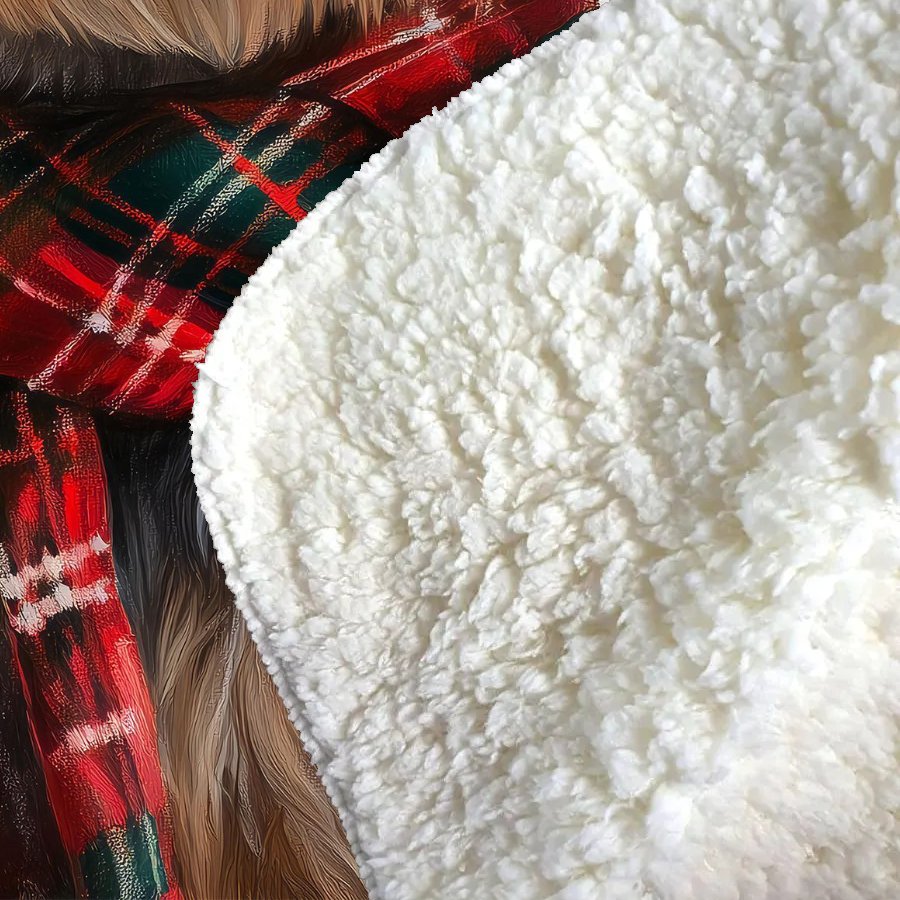 Christmas Yorkshire Terrier Sherpa Blanket