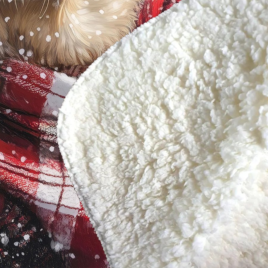 Christmas Yellow Labrador Sherpa Blanket