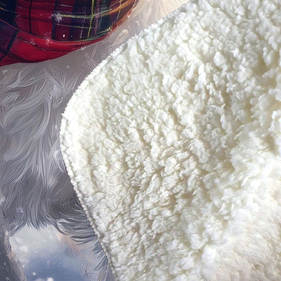 Snowy Christmas West Highland Terrier Sherpa Blanket