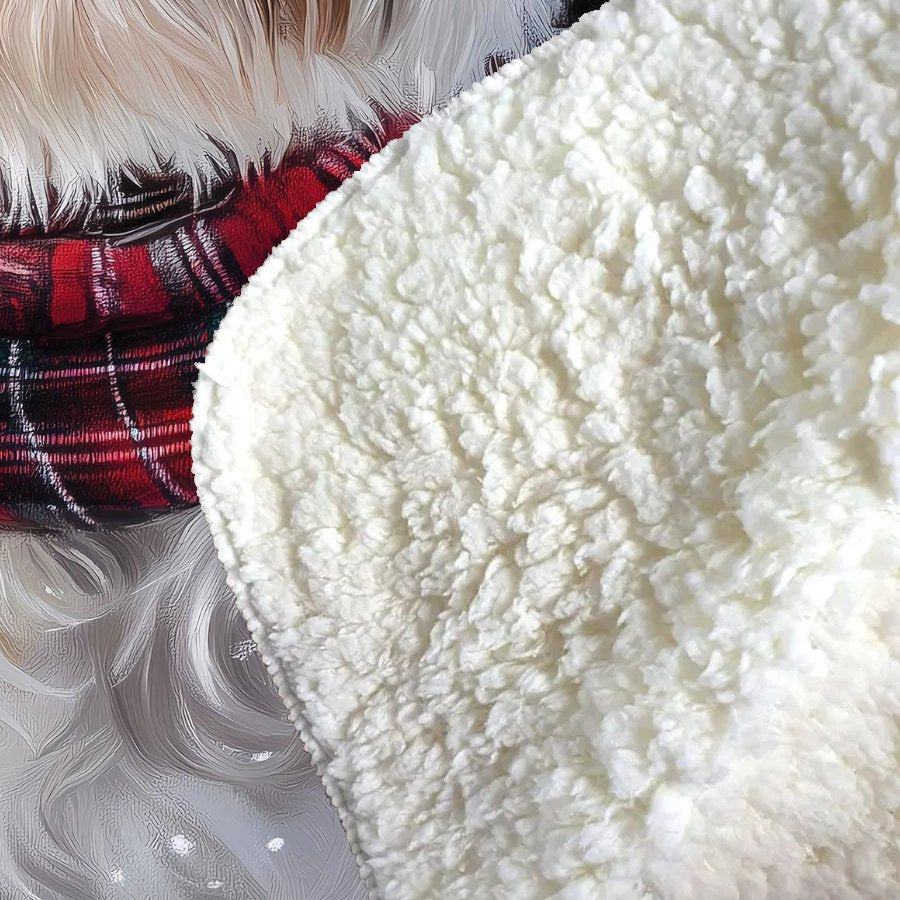 Christmas West Highland Terrier Sherpa Blanket