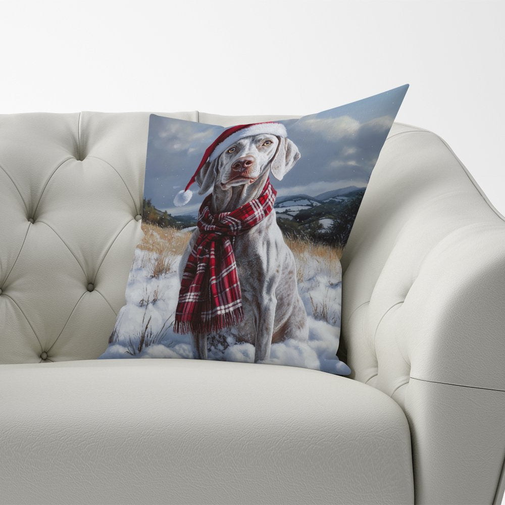 Snowy Christmas Weimarana Cushion