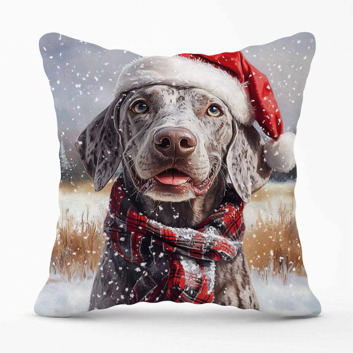 Christmas Weimarana Cushion