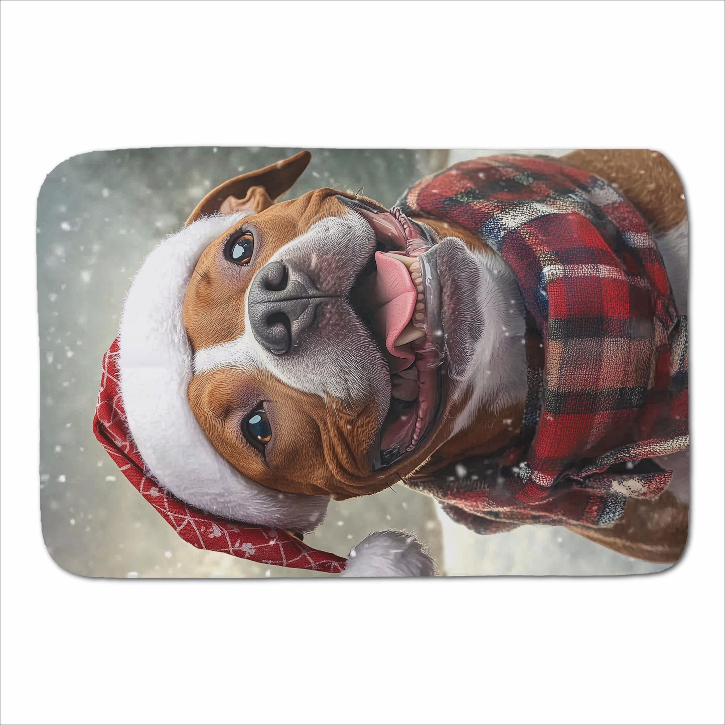 Snowy Christmas Staffordshire Bull Terrier Sherpa Blanket