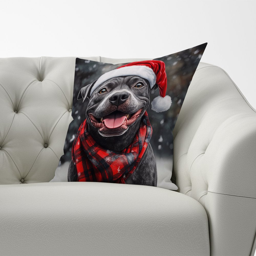 Christmas Staffordshire Bull Terrier Cushion