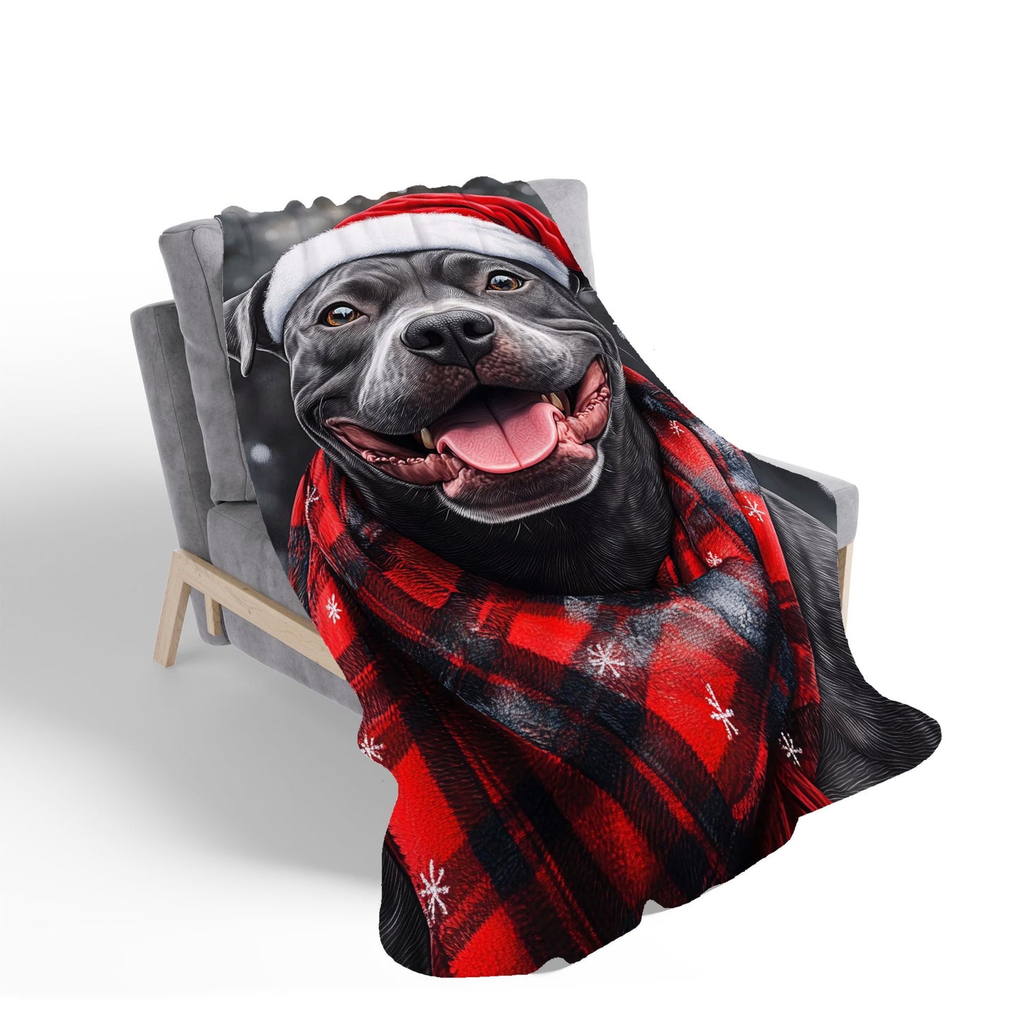 Christmas Staffordshire Bull Terrier Sherpa Blanket