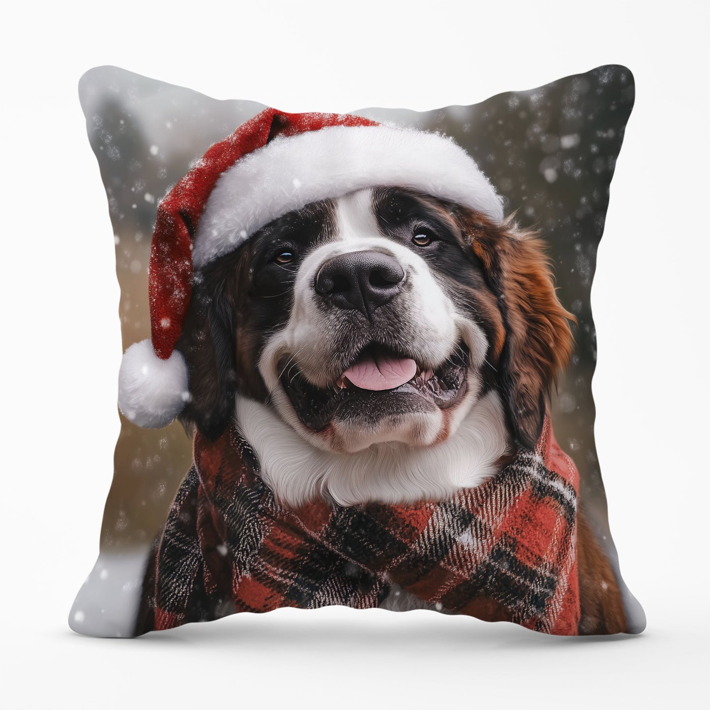 Christmas St Bernard Cushion