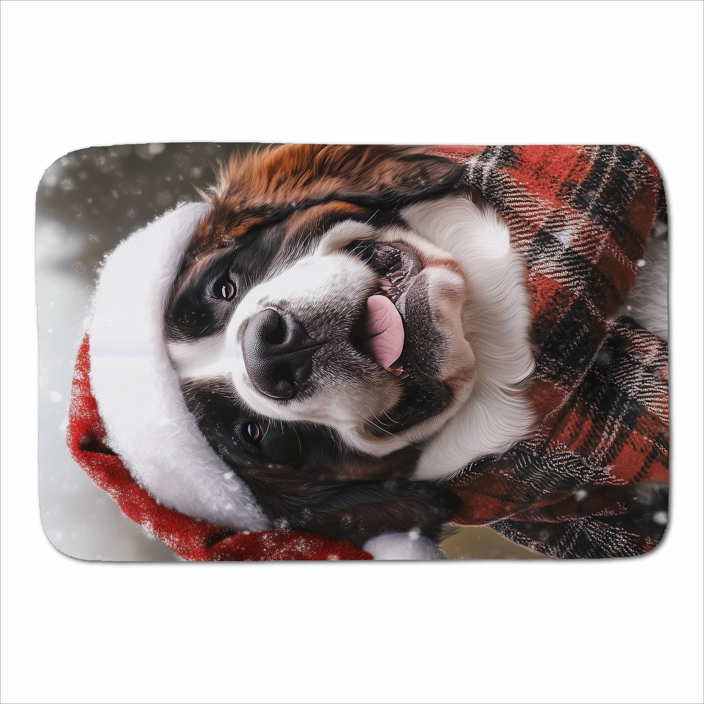 Christmas St Bernard Sherpa Blanket