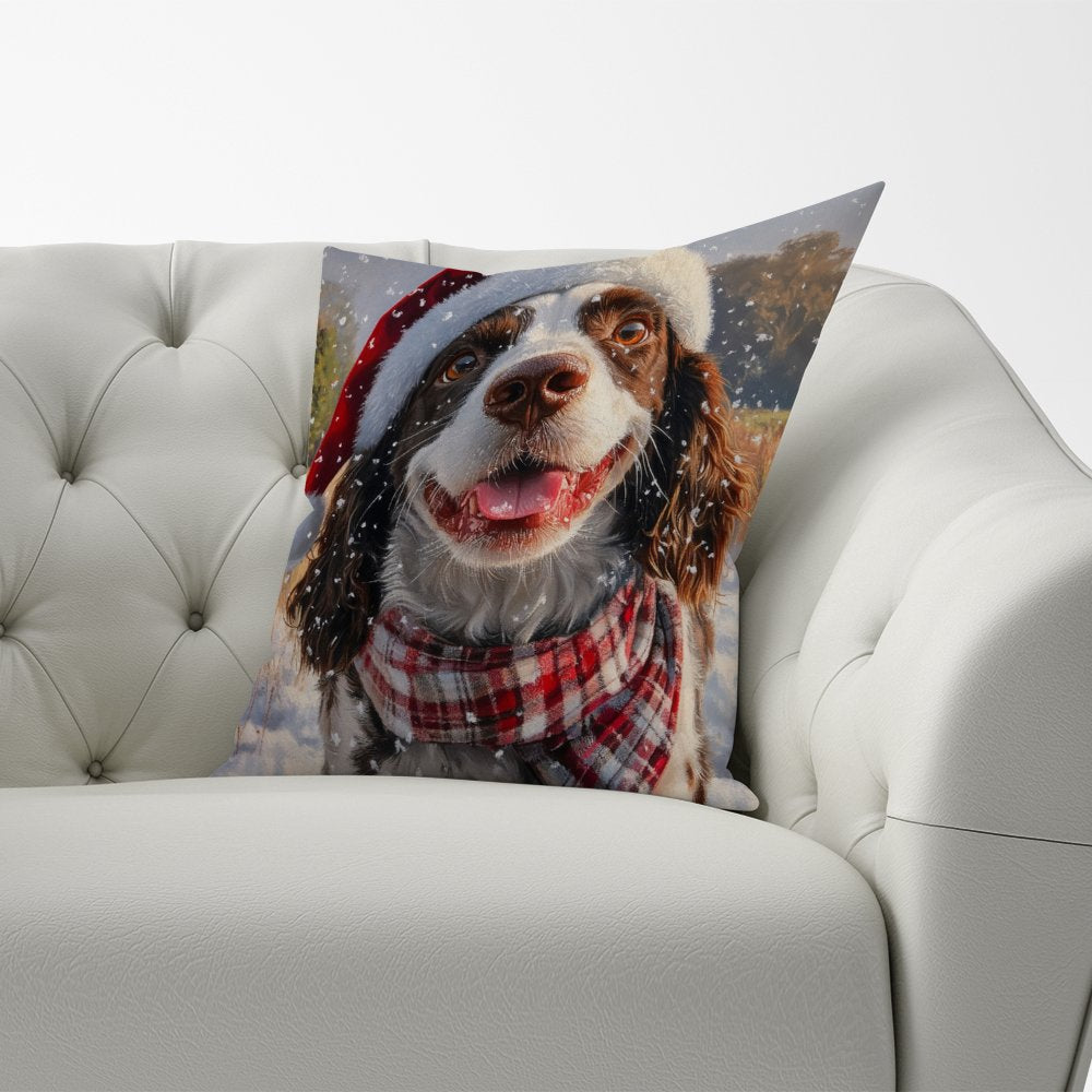 Christmas Springer Spaniel Cushion