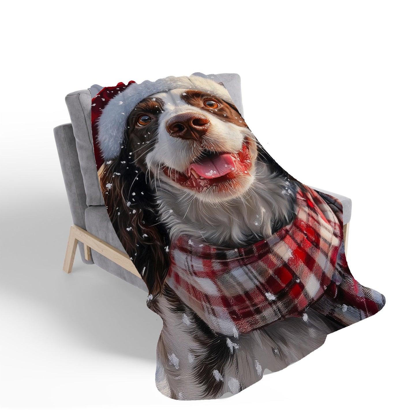 Christmas Springer Spaniel Sherpa Blanket