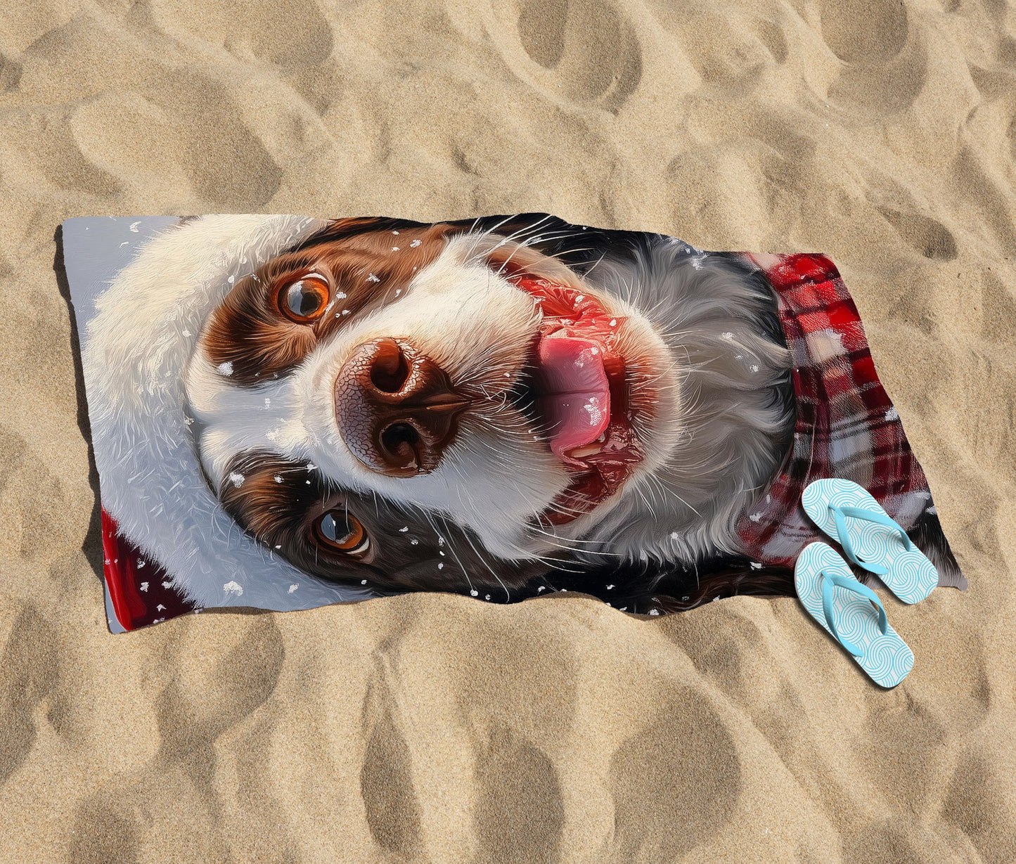 Christmas Springer Spaniel Beach Towel