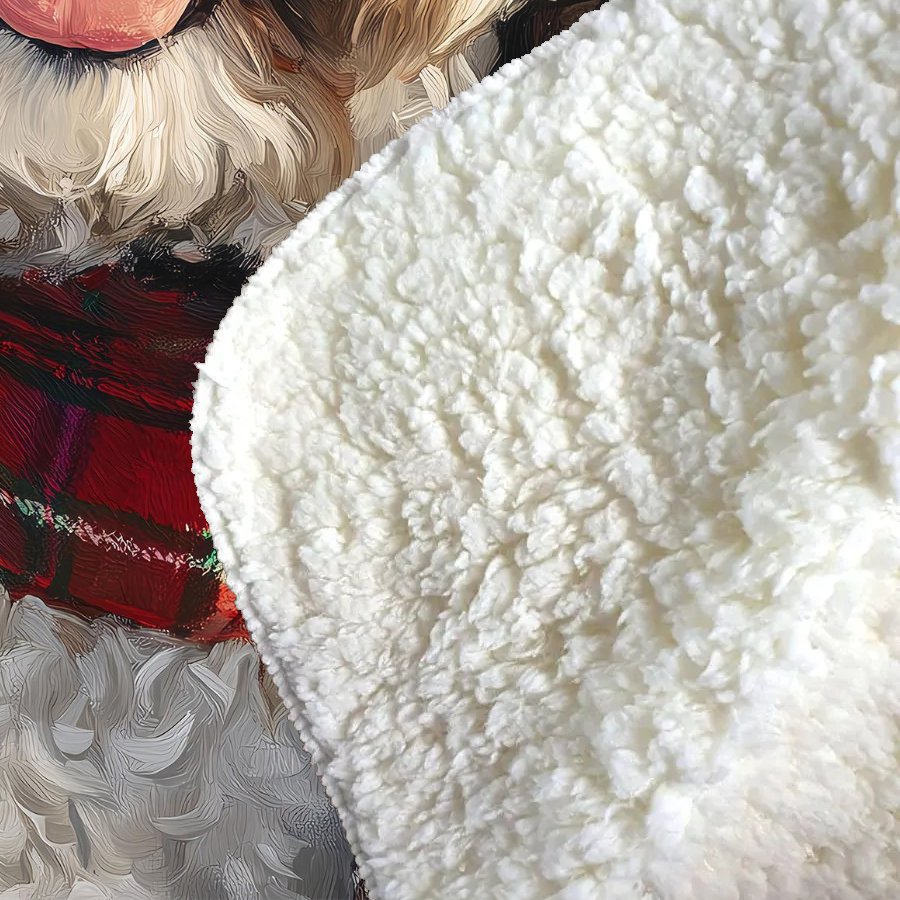 Snowy Christmas Spanish Water Dog Sherpa Blanket