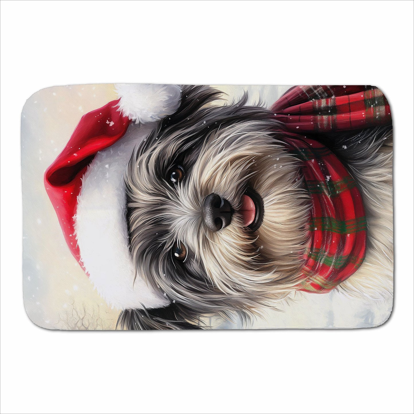 Snowy Christmas Skye Terrier Sherpa Blanket