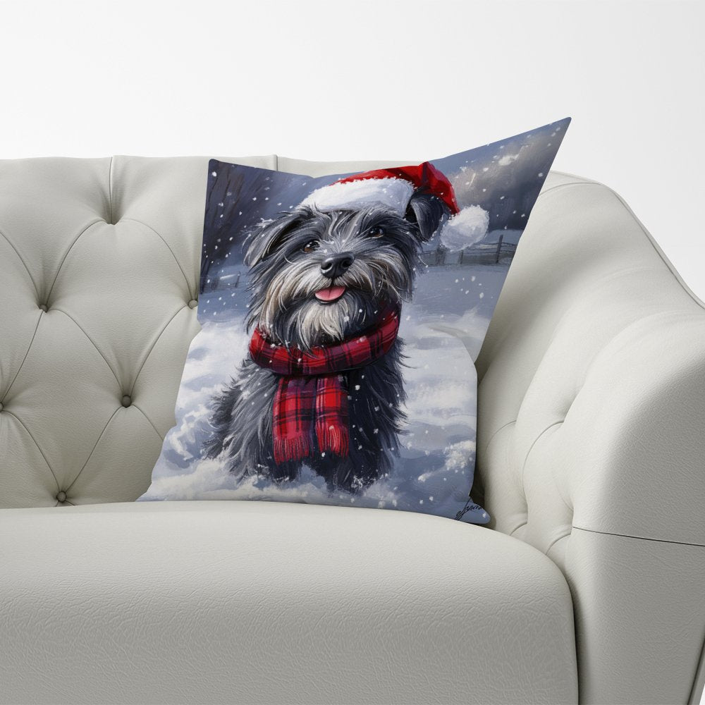 Christmas Skye Terrier Cushion