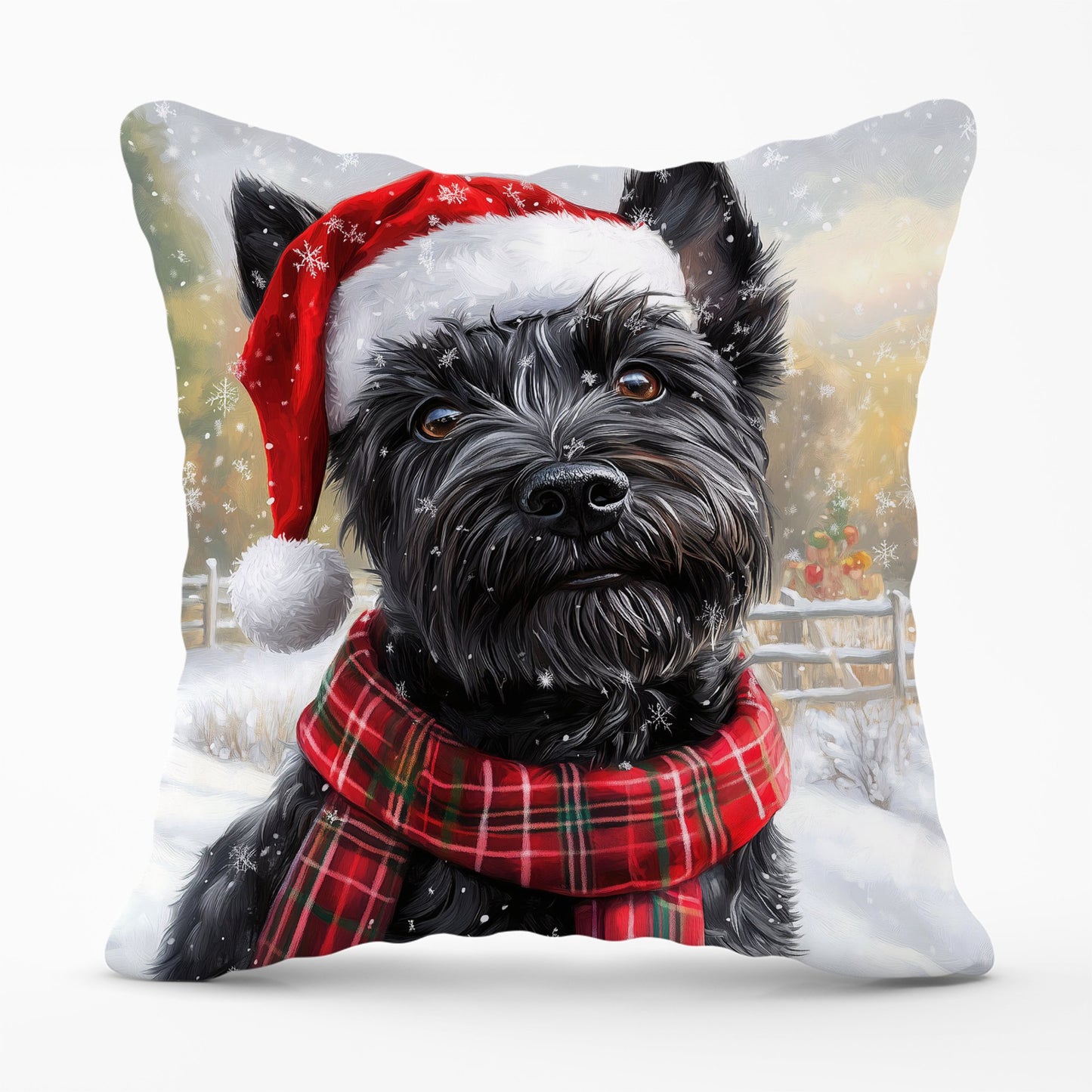 Christmas Scottish Terrier Cushion