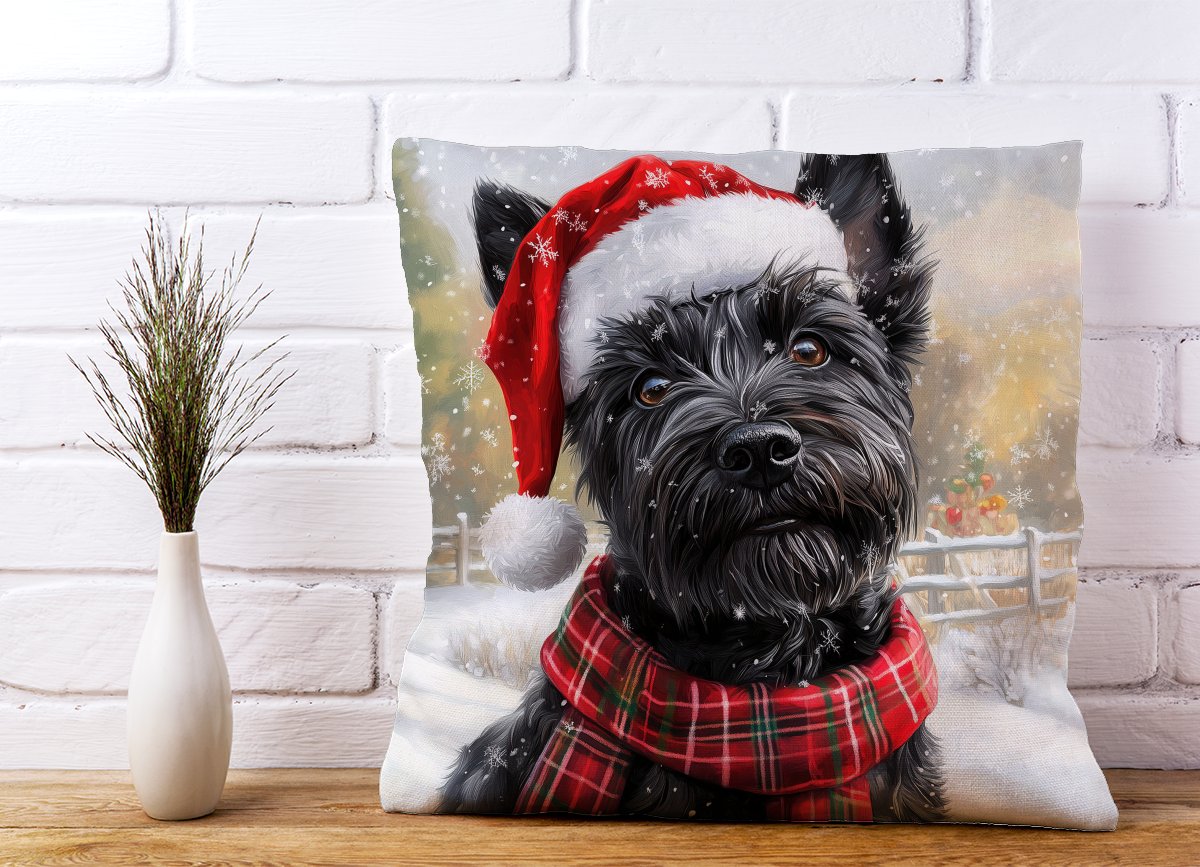 Christmas Scottish Terrier Cushion