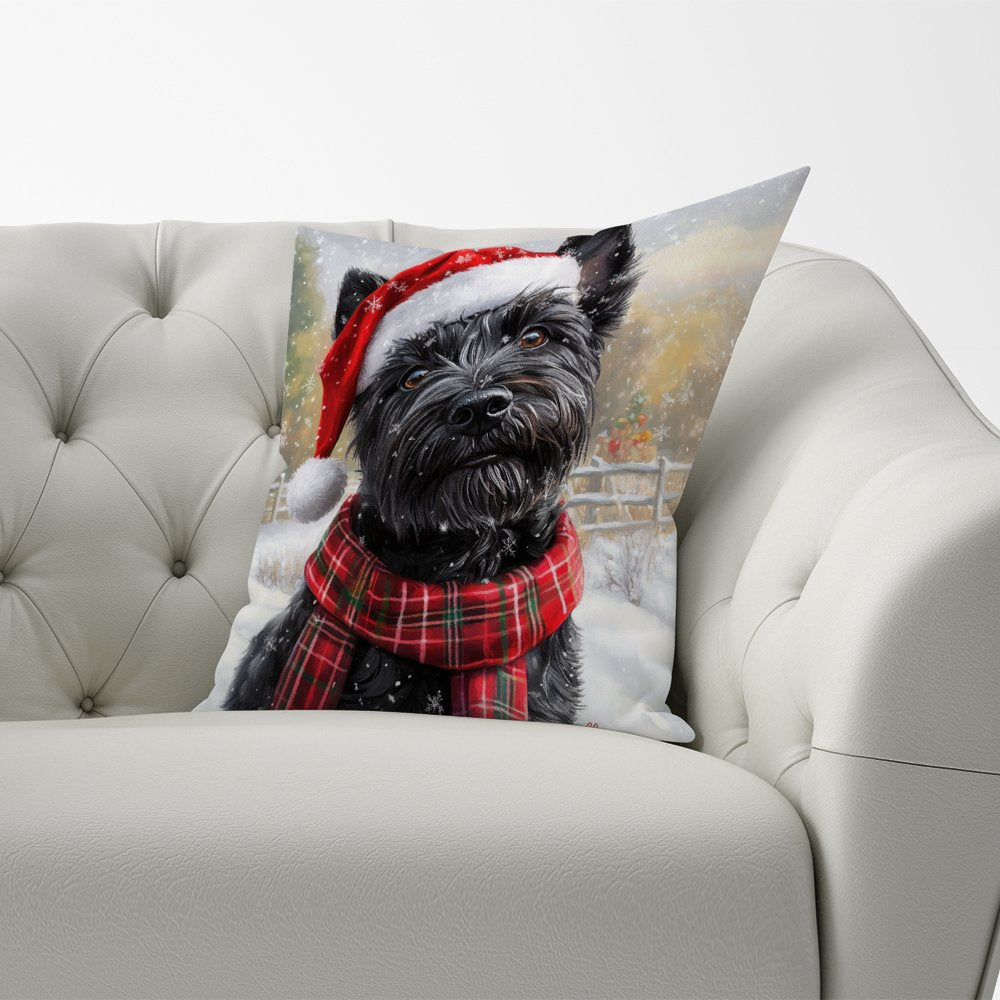 Christmas Scottish Terrier Cushion
