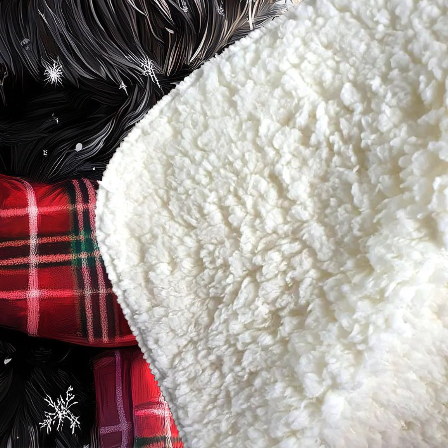 Christmas Scottish Terrier Sherpa Blanket