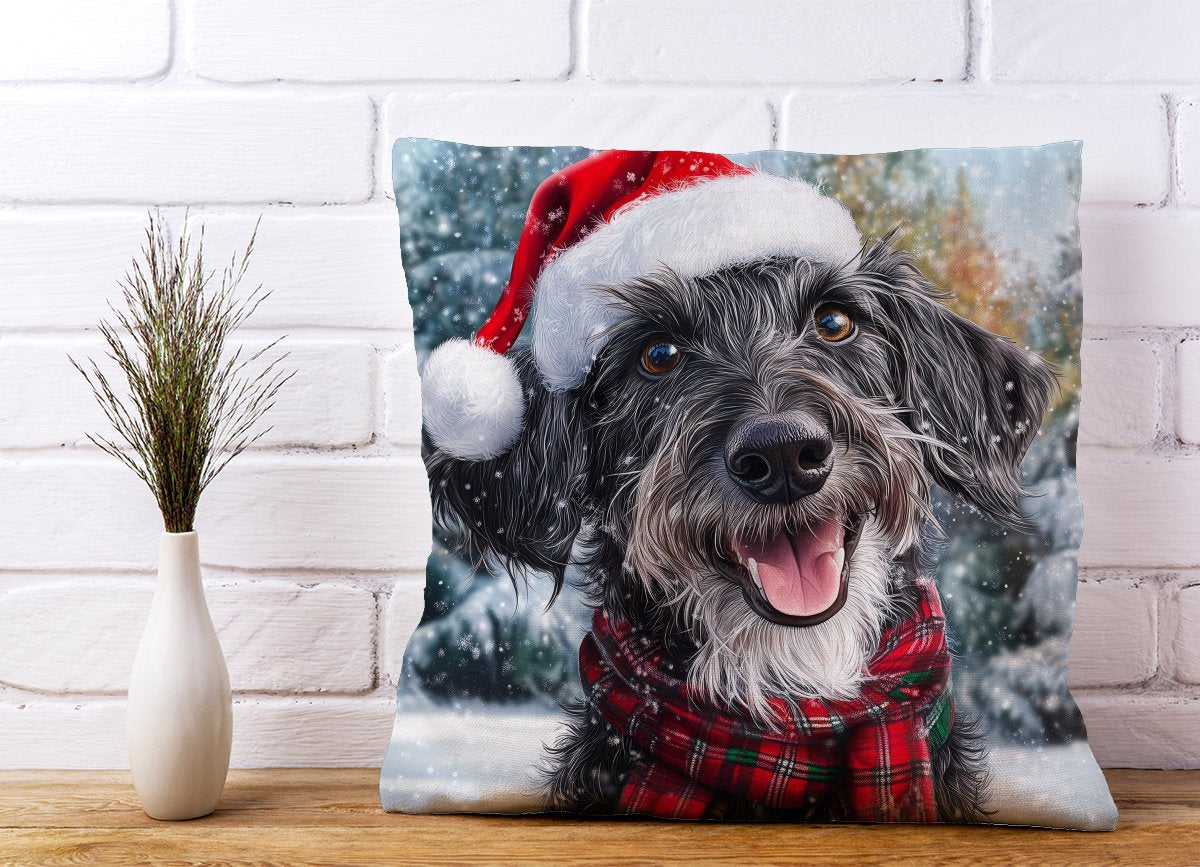 Christmas Scottish Deerhound Cushion