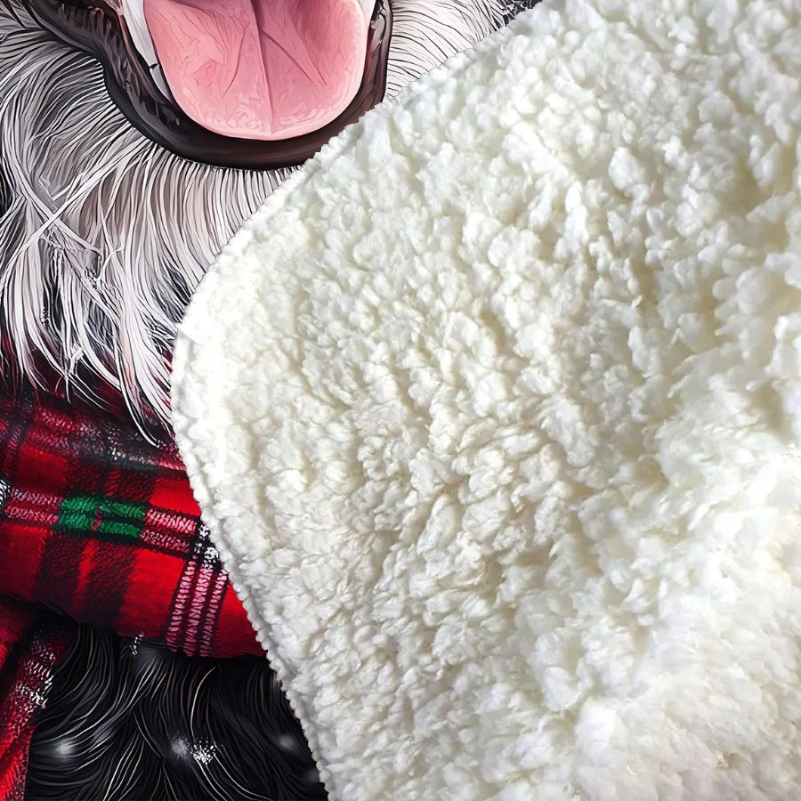 Christmas Scottish Deerhound Sherpa Blanket