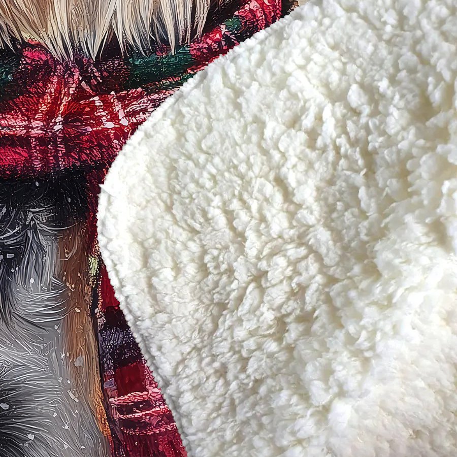 Christmas Schnauzer Sherpa Blanket