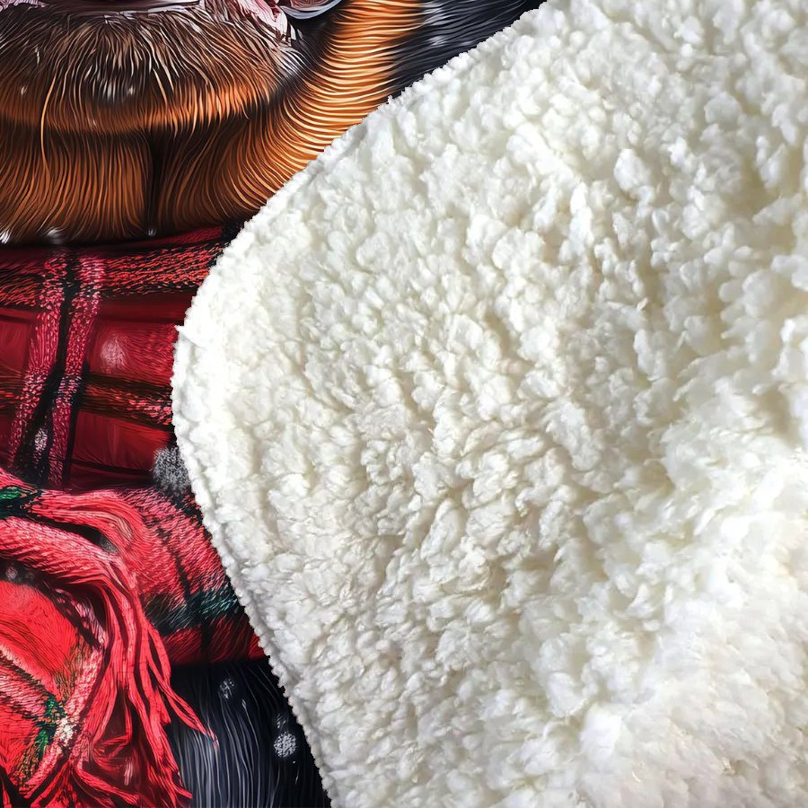 Snowy Christmas Rottweiler Sherpa Blanket