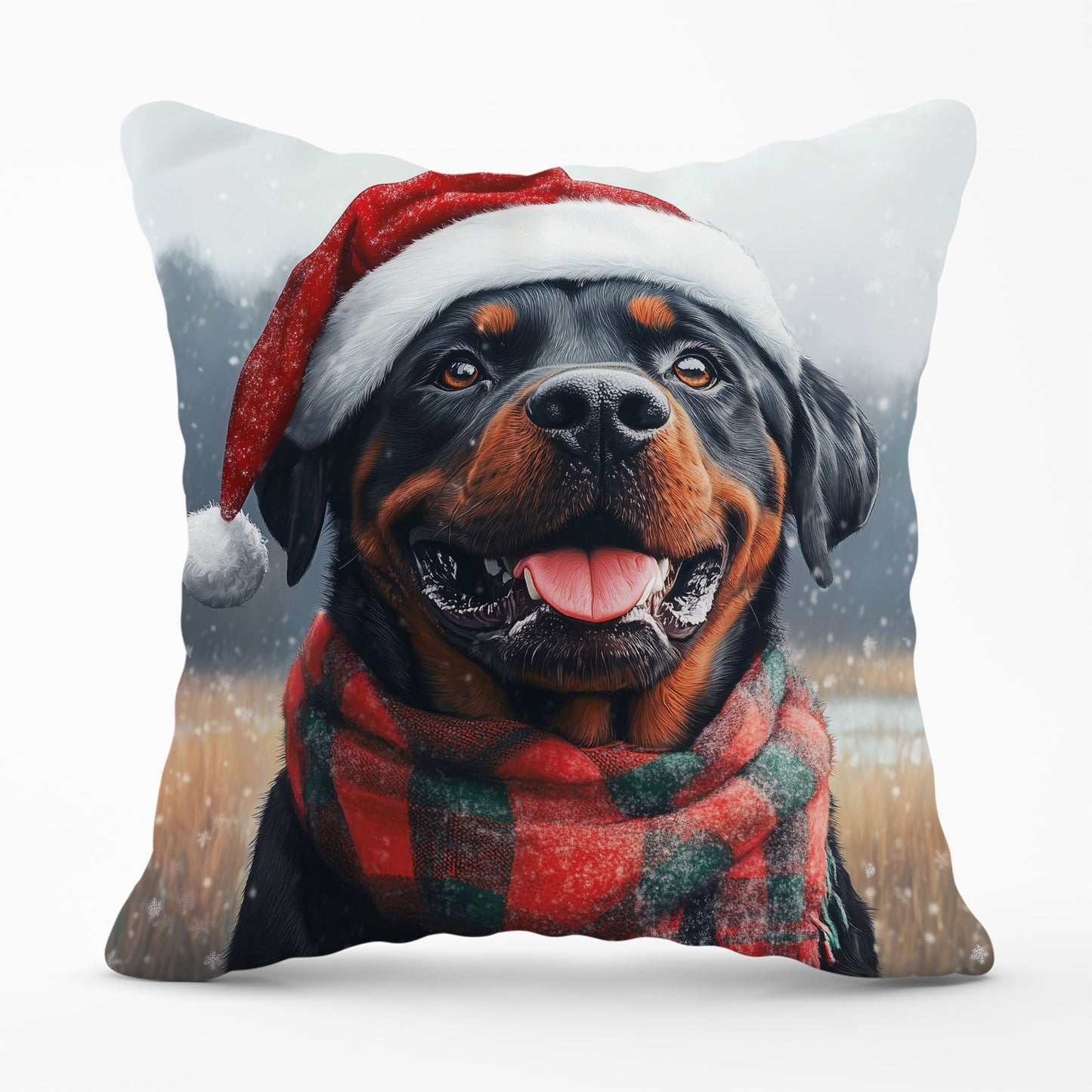 Christmas Rottweiler Cushion