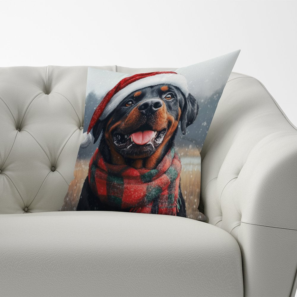 Christmas Rottweiler Cushion