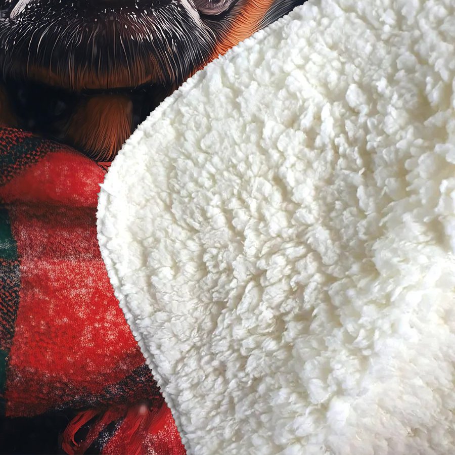 Christmas Rottweiler Sherpa Blanket