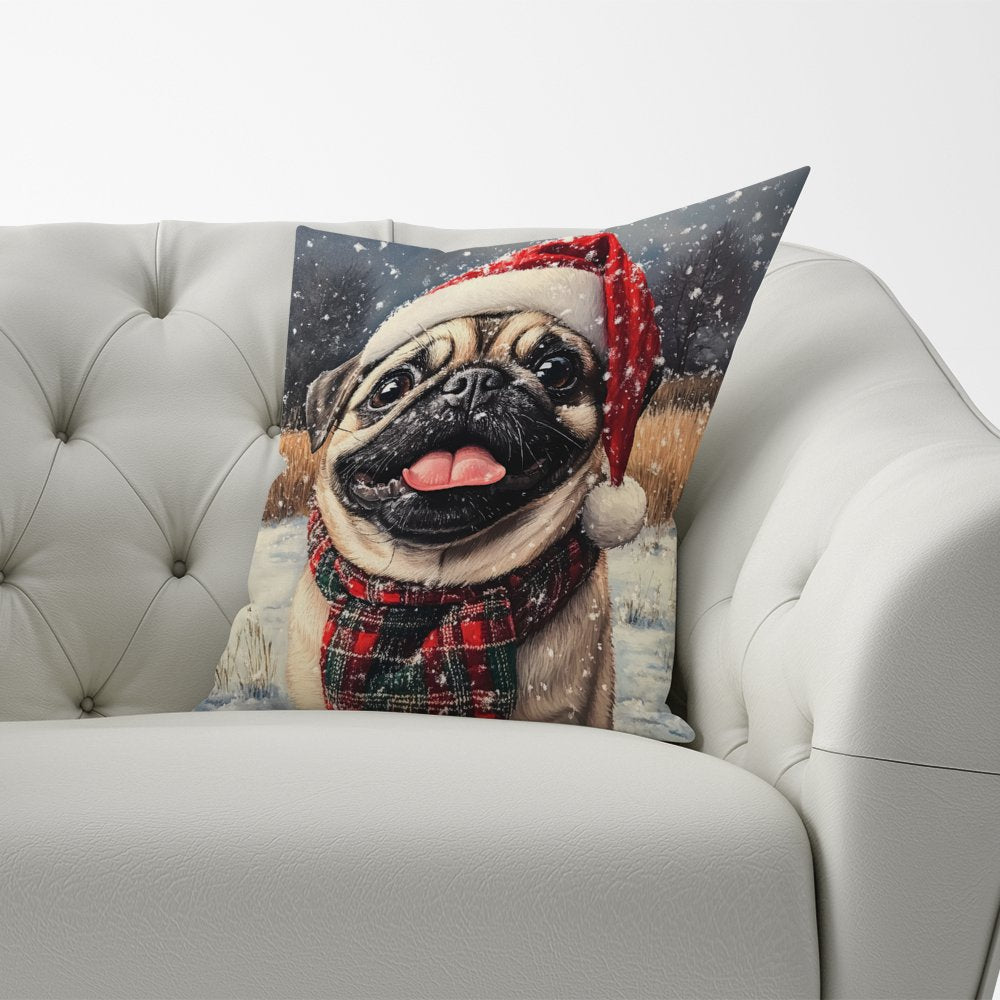 Christmas Pug Cushion