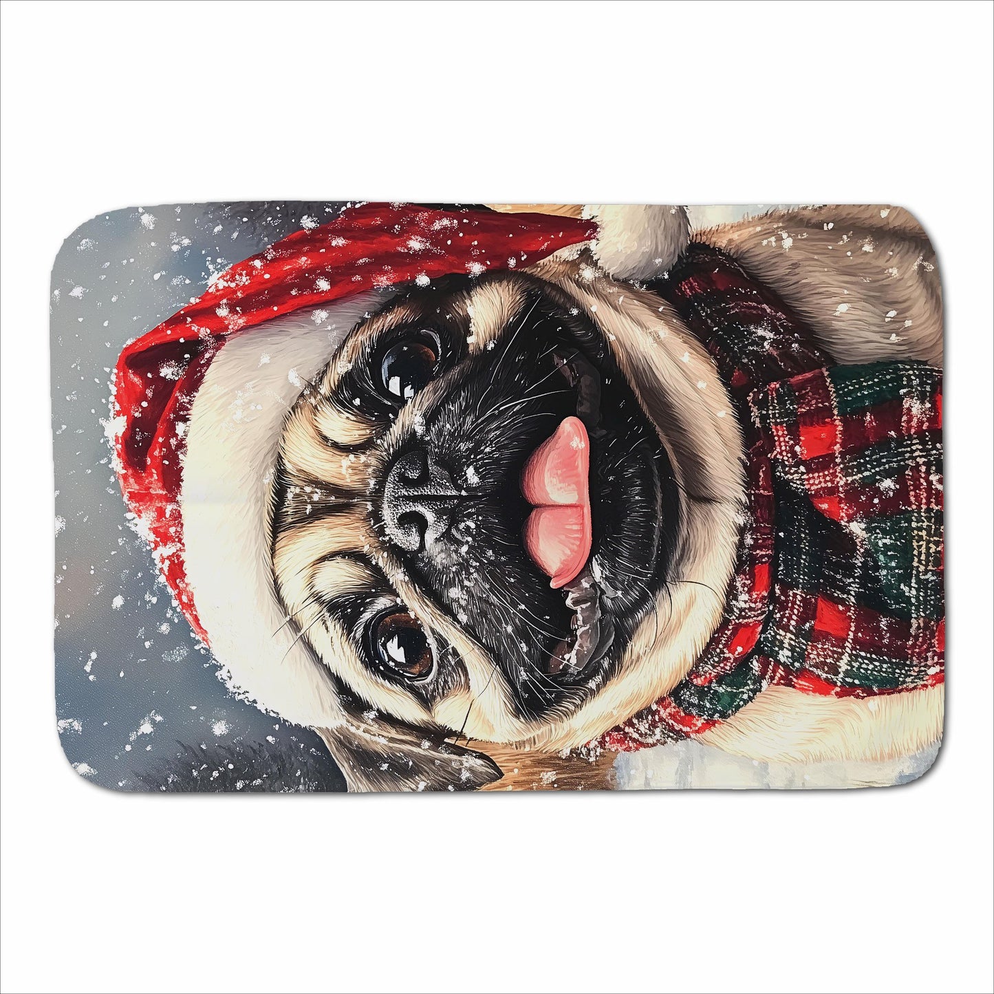 Christmas Pug Sherpa Blanket