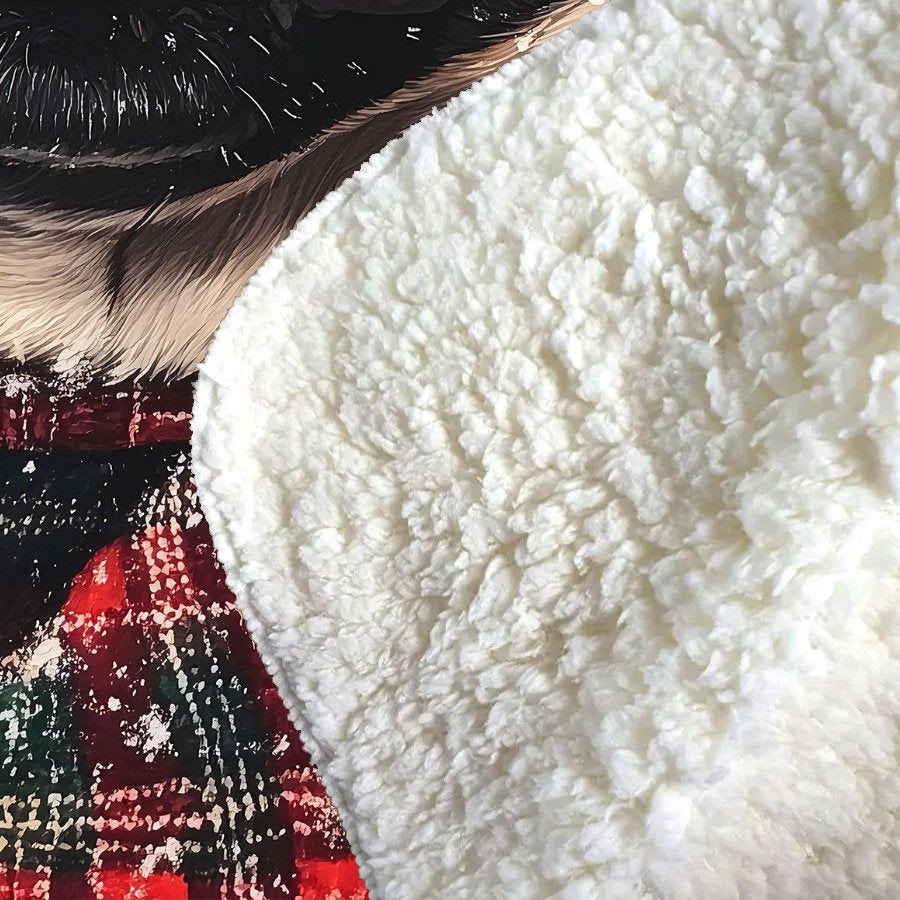 Christmas Pug Sherpa Blanket