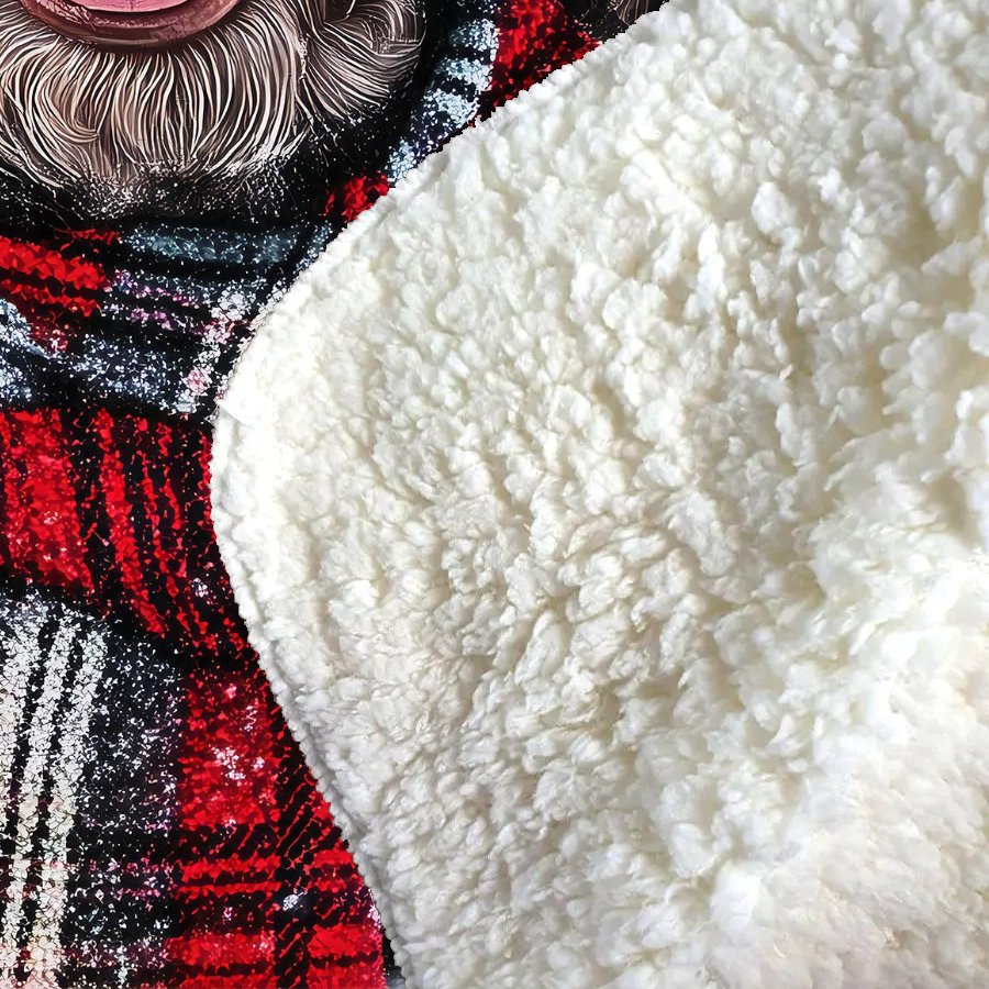 Snowy Christmas Poodle Sherpa Blanket
