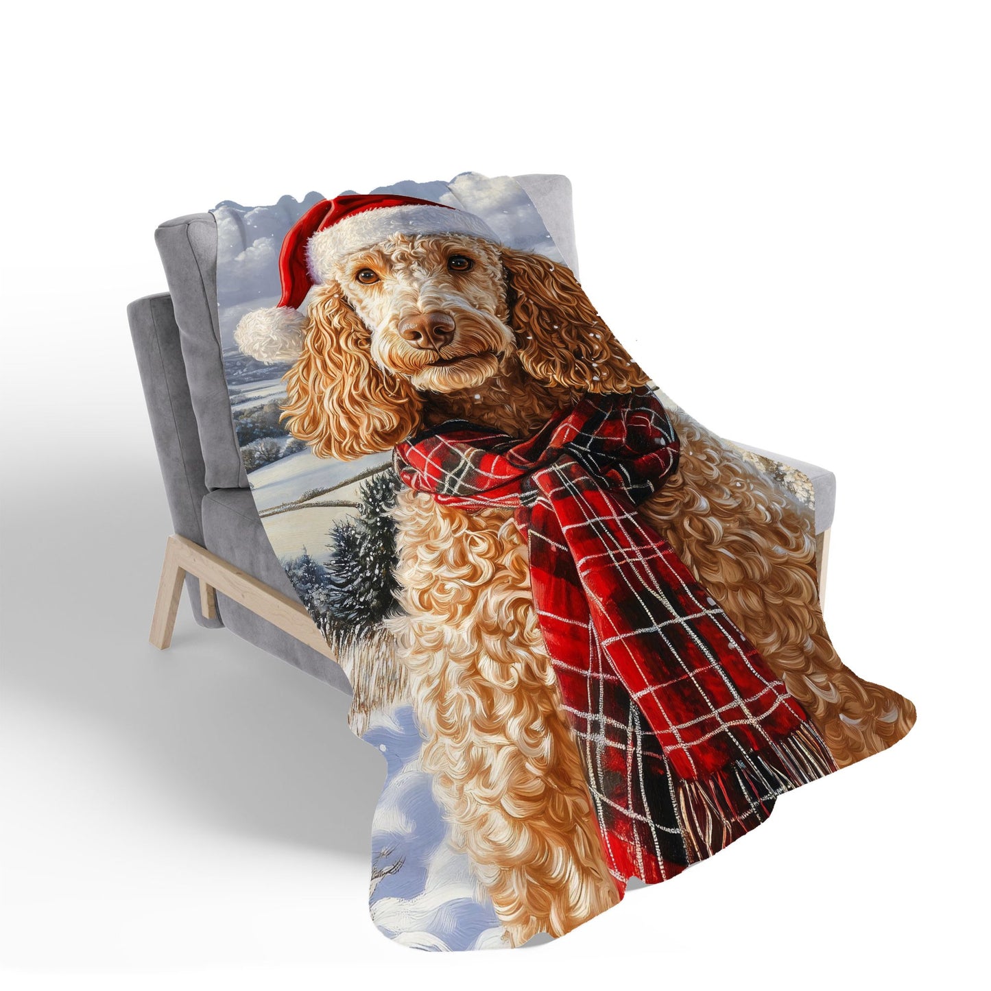 Christmas Poodle Sherpa Blanket