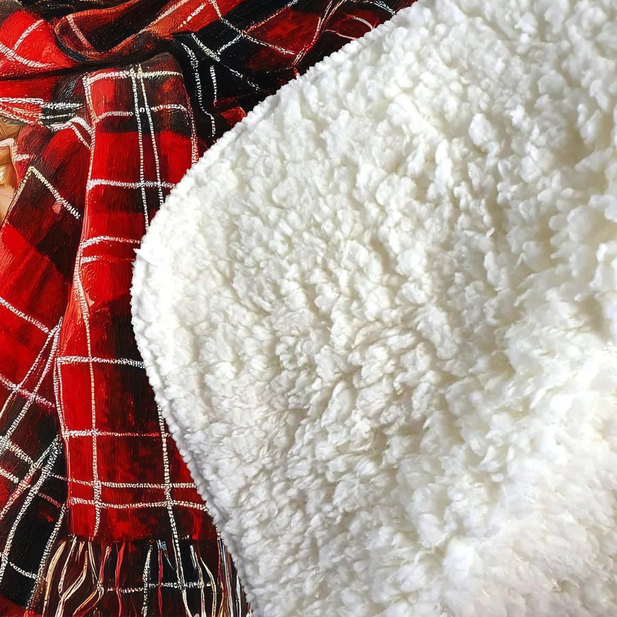 Christmas Poodle Sherpa Blanket