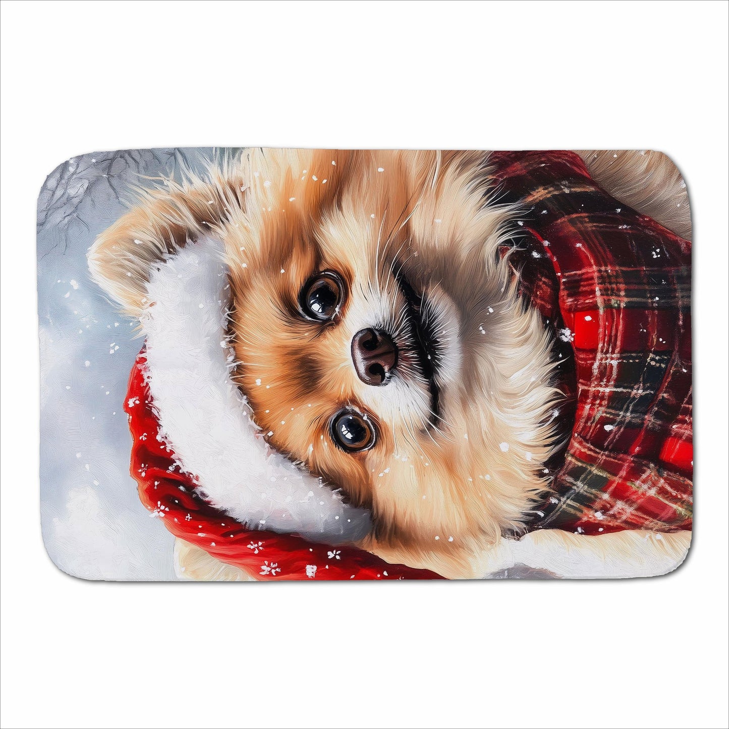 Snowy Christmas Pomeranian Sherpa Blanket