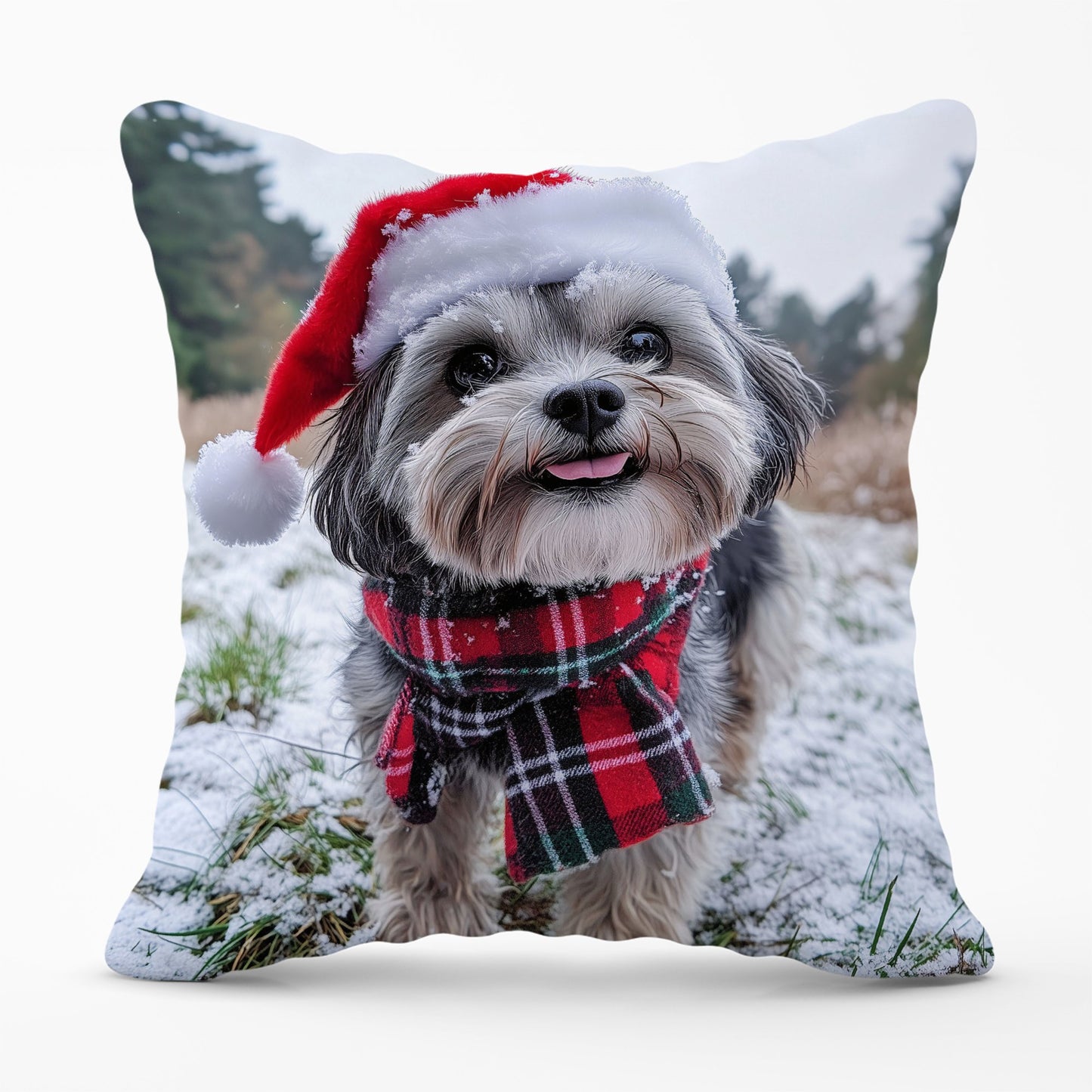 Christmas Lhasa Apso Cushion