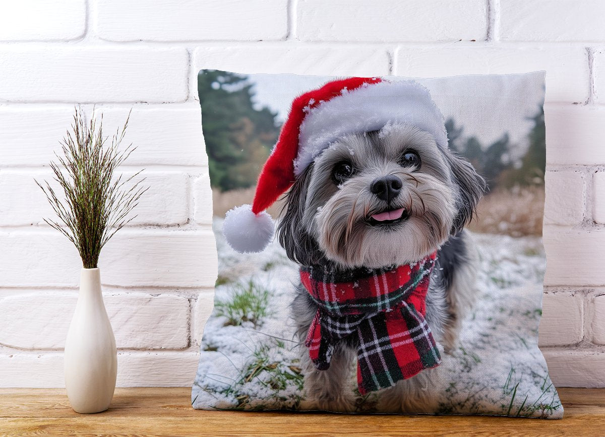 Christmas Lhasa Apso Cushion