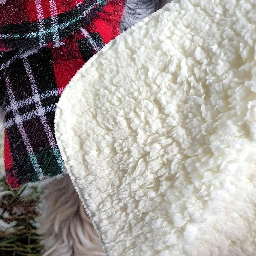 Christmas Lhasa Apso Sherpa Blanket