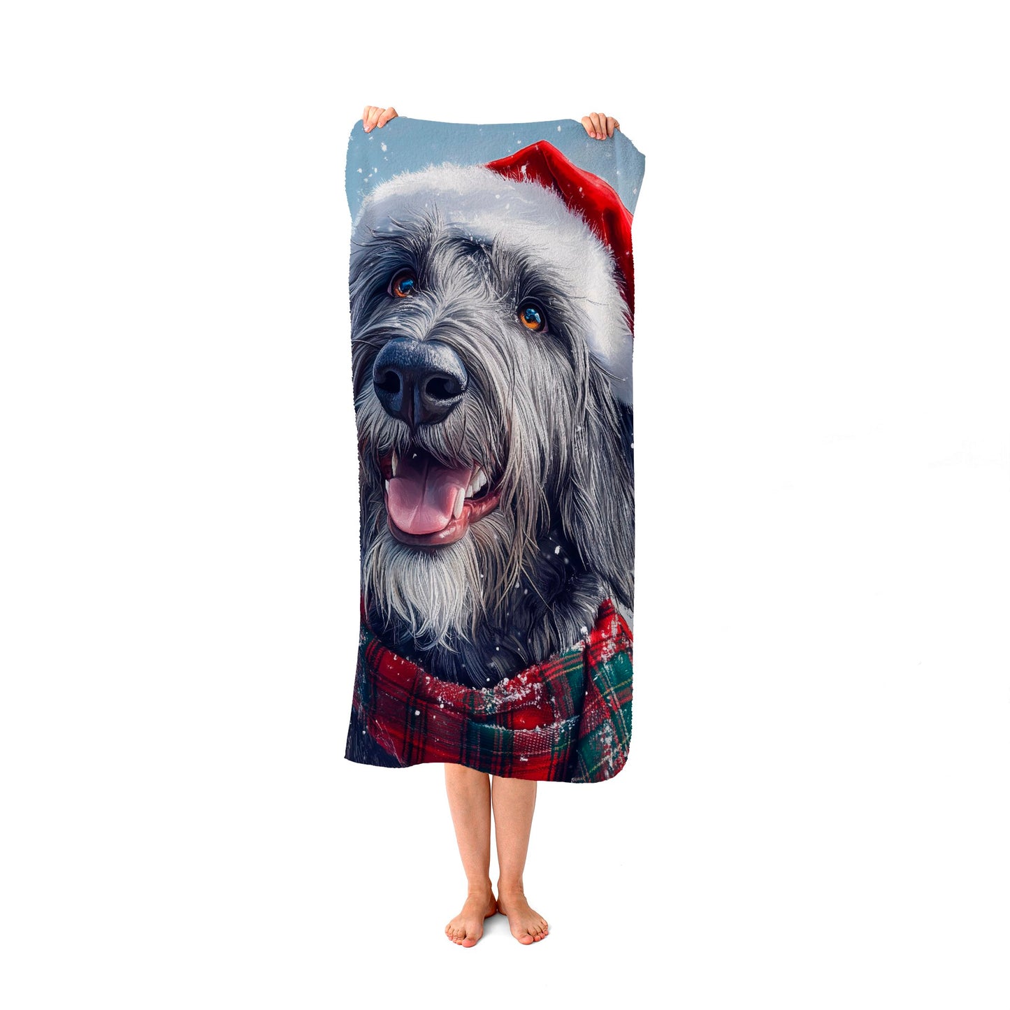 Christmas Irish Wolfhound Beach Towel