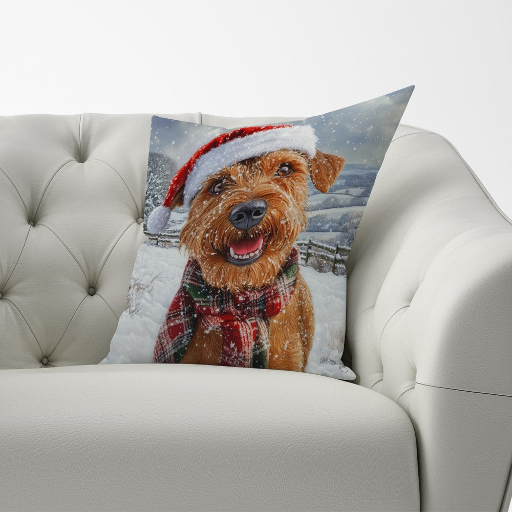 Christmas Irish Terrier Cushion