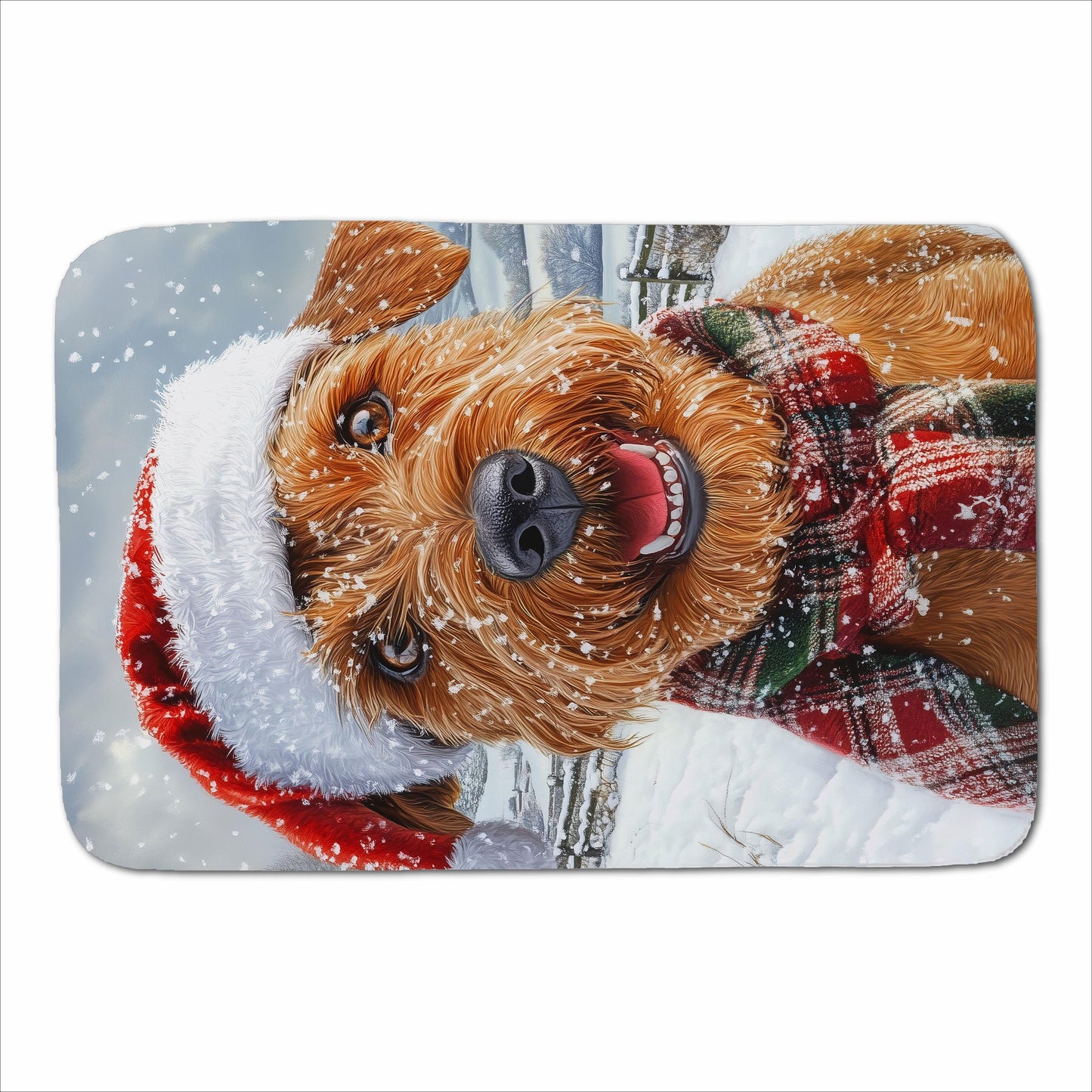 Christmas Irish Terrier Sherpa Blanket