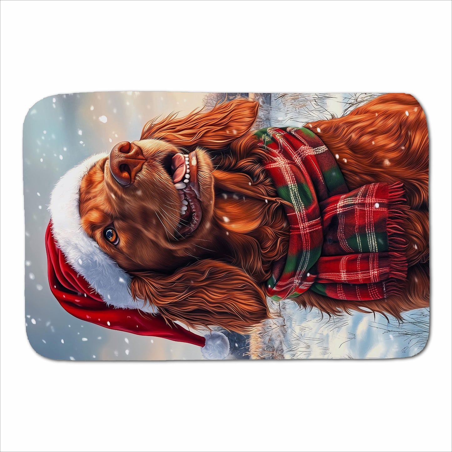Snowy Christmas Irish Setter Sherpa Blanket