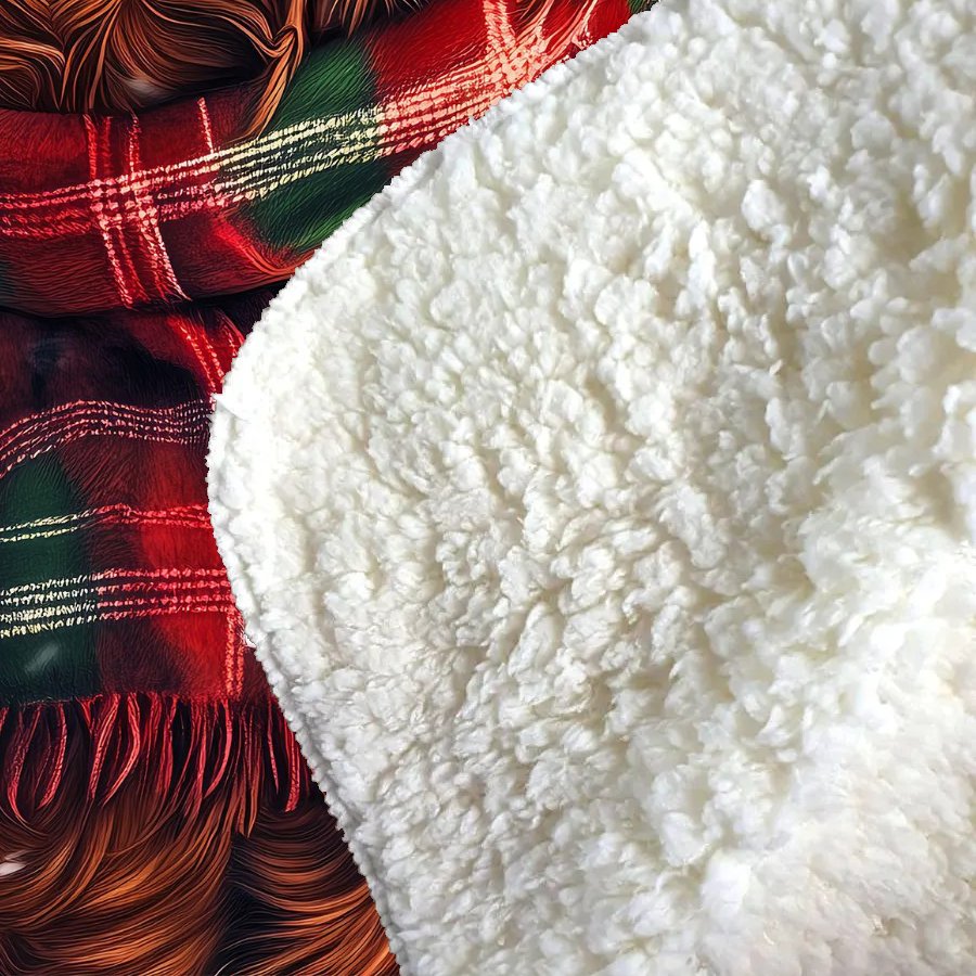 Snowy Christmas Irish Setter Sherpa Blanket