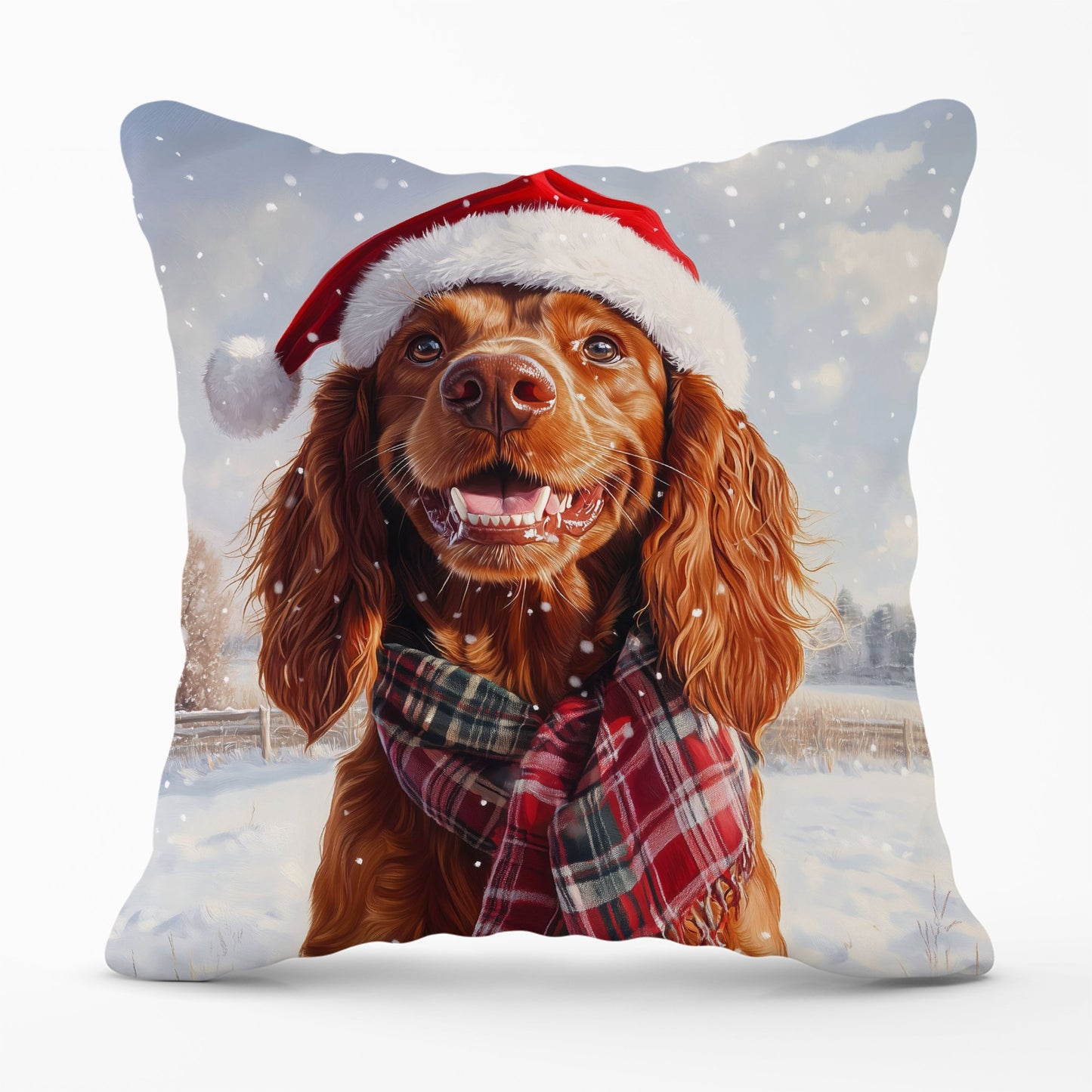 Christmas Irish Setter Cushion
