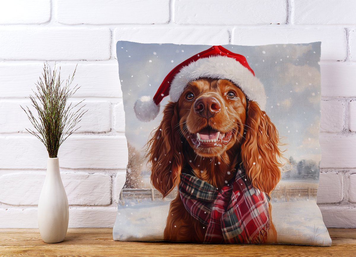 Christmas Irish Setter Cushion