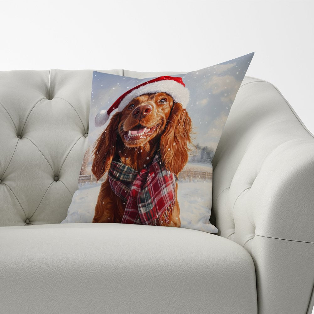 Christmas Irish Setter Cushion